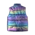 thumbnail image 3 of Posijego Girls Metallic Puffer Vests Stand Collar Sleeveless Vests Zip up Warm Waistcoats Winter Outerwear Vests, 3 of 8