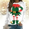 thumbnail image 2 of WEAIXIMIUNG Robe Chandail en Molleton Manches Courtes en Velours de Noël pour Femmes Mignon Col Rond Chandail avec Imprimé Mode Vacances Sans Capuche, 2 of 7