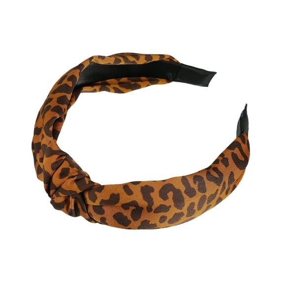 Vocoste Leopard Pattern Headband Women Elastic Knotted Headbands Accessories Orange 5.91"x4.72"