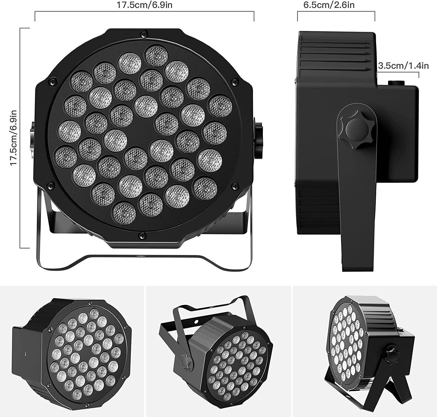 Stage Lights, 20 Packs 36LED RGB LED Round Par Lights, 7 Channel DJ Party Lights with Remote Control & DMX Controller Sound Activated Uplights for Events Birthday Bar Dance Decoration Party