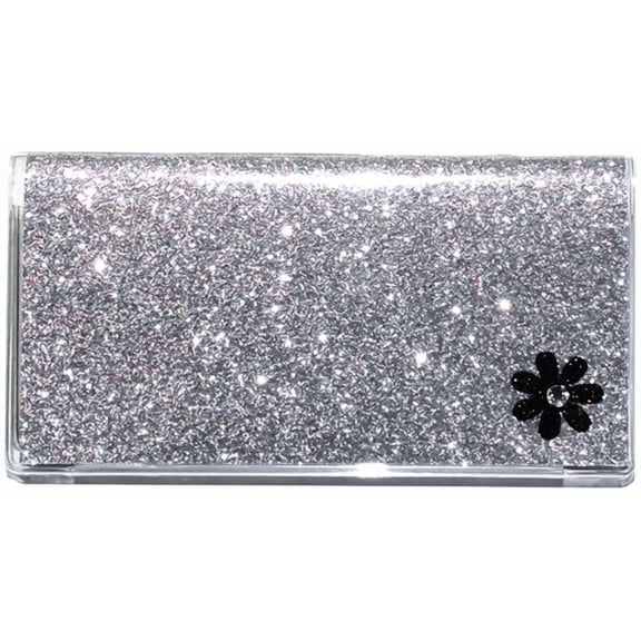 2 Full Years Glitter Silver with Black Flower Pocket Calendar Planner with Note Pad