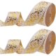thumbnail image 1 of Cinta Jacquard de 15 yardas x 1,3 pulgadas, color dorado metálico, étnico, bordada, tejido satinado, rollo de tela bohemia de doble cara, con diseño floral, para coser, envolver y adornar., 1 of 9
