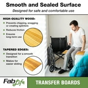 FabLife Deluxe Hardwood Transfer Board for Easy Patient Transfer, Slide Assist Device for Transportation from Wheelchair to Bed, Car, Bath and More, Two Handgrips, 8 x 30