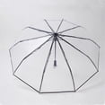 thumbnail image 4 of Paraguas automáticos transparentes de bolsillo, paraguas transparentes, paraguas plegables para novias, resistentes al viento y a la lluvia., 4 of 5