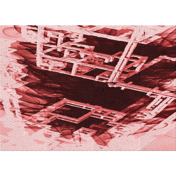 Ahgly Company Indoor Rectangle Patterned Cranberry Red Area Rugs, 7' x 10'