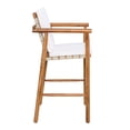 thumbnail image 6 of Harper & Bright Designs Outdoor Counter Height Bar Chair Set of 2, Patio Acacia Wood Stools with Backrest Arm and Webbing Seat for Pool Garden, Beige,Natural, 6 of 8