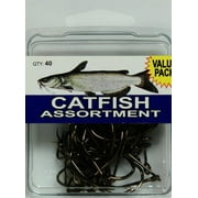 Eagle Claw Catfish Fishing Hooks Assortment Clam, 40 Pieces