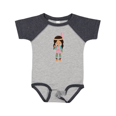 

Inktastic Native American Girl Cute Girl Brown Hair Gift Baby Girl Bodysuit