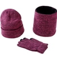 thumbnail image 2 of 3Pcs/Set Mens Beanie Scarf Gloves Set Knit Winter Fleece Lining Thick Hat, 2 of 8