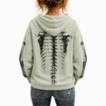 thumbnail image 3 of Halloween Sweatshirts for Women Long SLeeve Gothic Skeleton Print Y2k Dark Style Vintage Punk Fall Hoodie Green L, 3 of 3