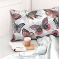 thumbnail image 4 of Salouo Vintage Butterflies Pattern Pillow Cases,1PC Pillow Covers with Envelope Closure Decorative Pillow Case for Bed Couch,Pillows Not Included-20"x30", 4 of 6