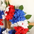 thumbnail image 6 of Large Patriotic Red White Blue Hydrangea Front Door Wreath, 20 Inch All-Weather Fabric And Plastic, Realistic Floral Display For Indoor Or Outdoor Independence Day And Memorial Day Door Or Wall Decor, 6 of 9