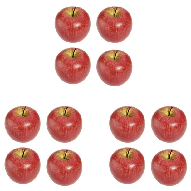 12 Manzana Roja Artificial Grande Fruta Decorativa