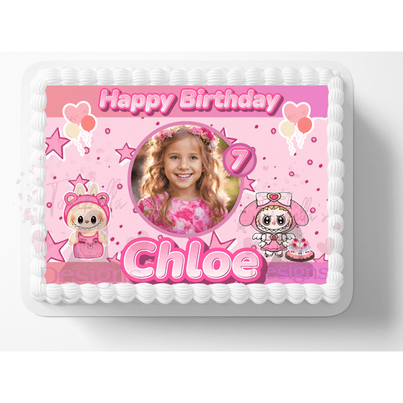 10" by 8" Cute Furry Monsters Add Photo Edible Image Cake topper You apply To Your Own Cake