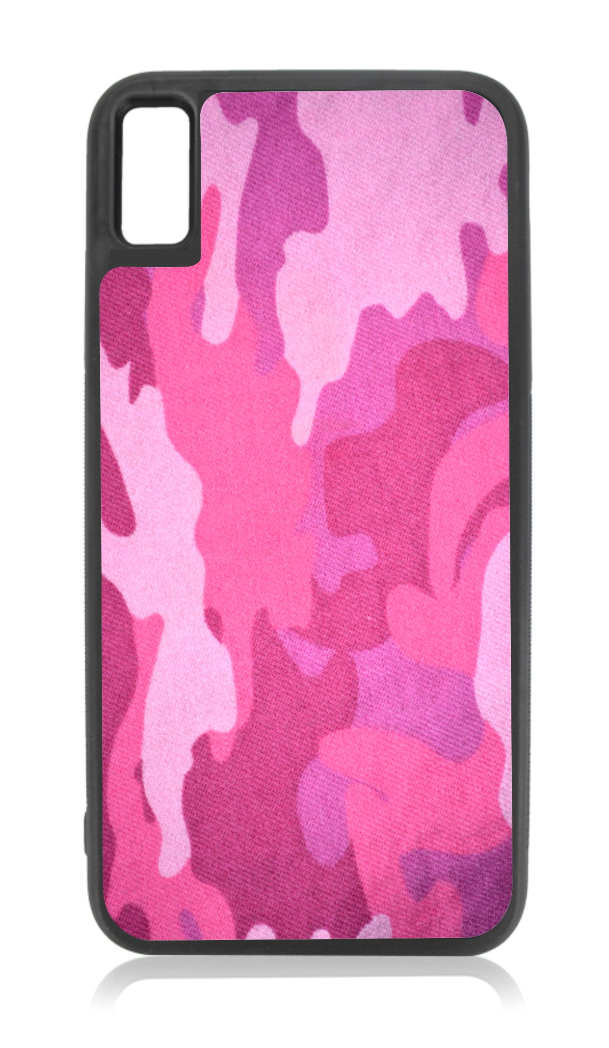 Pink Camo Camouflage Black Rubber Case for iPhone XR iPhone XR Phone