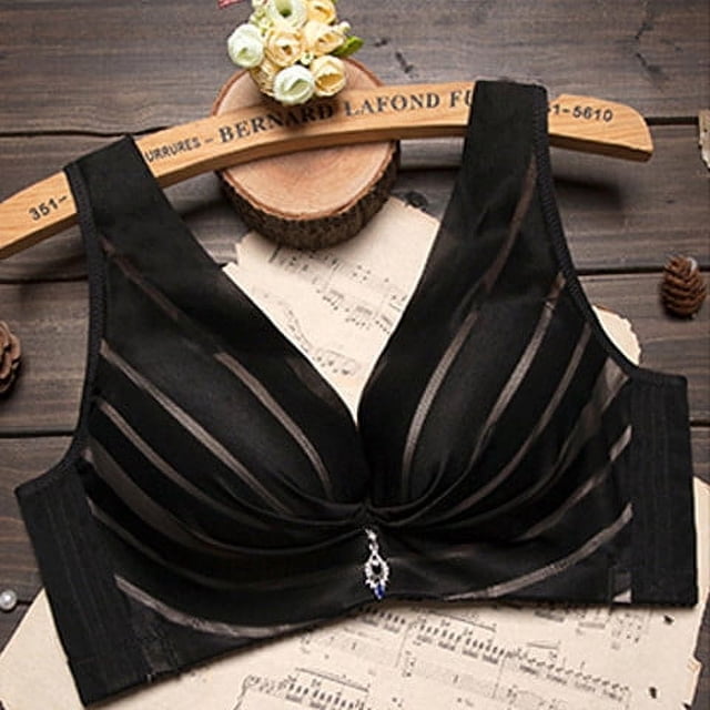 Ropa interior para mujer Sujetador fino sin aros Accesorio push-up Pecho caído Copa grande Talla grande Pecho grande Gordito Copa completa