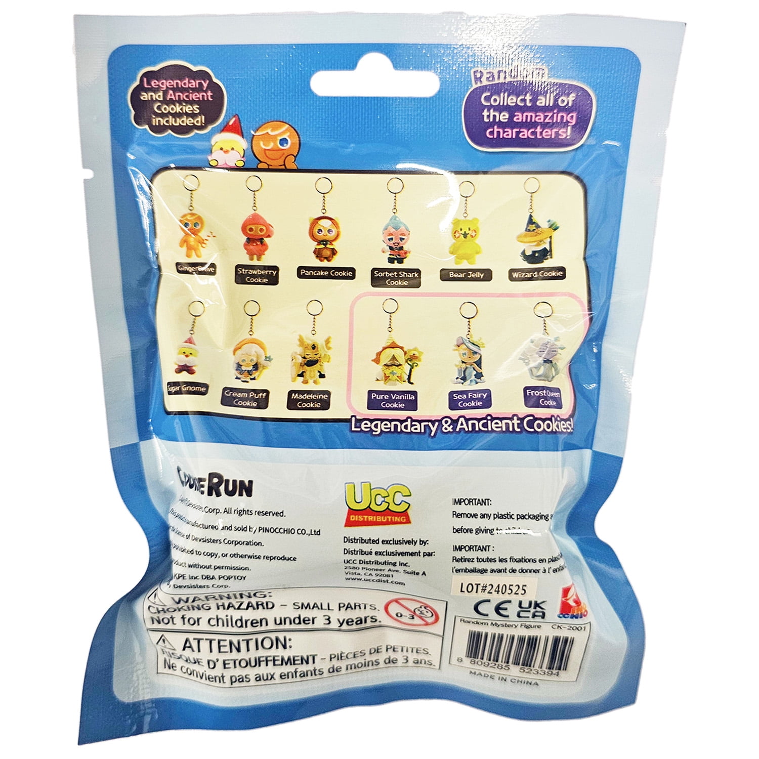 Official Cookie Run Kingdom Mystery Figurine Keychain Blind Bag (3-Pack)