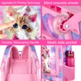 thumbnail image 4 of Mochila con Ruedas AGSDON 3 PIEZAS para Niñas con Diseño de Gato y Lonchera, 4 of 6