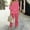 A1_Hot Pink, variant on 2PC Womens Trendy Boho Floral Print Travel Sets 3/4 Flare Sleeve Crewneck Top Matching Straight Wide Leg Pant Set Relaxed Fit Comfy Loose Soft Pantsuits Airport Vacation Outfit Light Blue Xs
