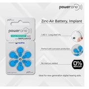 30 x Size p675 PowerOne IMPLANT Plus Cochlear Hearing Aid Batteries Designed especially for cochlear implant sound processors and high power hearing aids.
