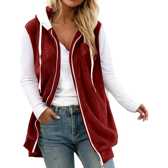 Gaexia Vest for Women Lightweight,Winter Hooded Vest Soft Cozy Pullover Outerwear for Everyday Casual Wear and Fall Season