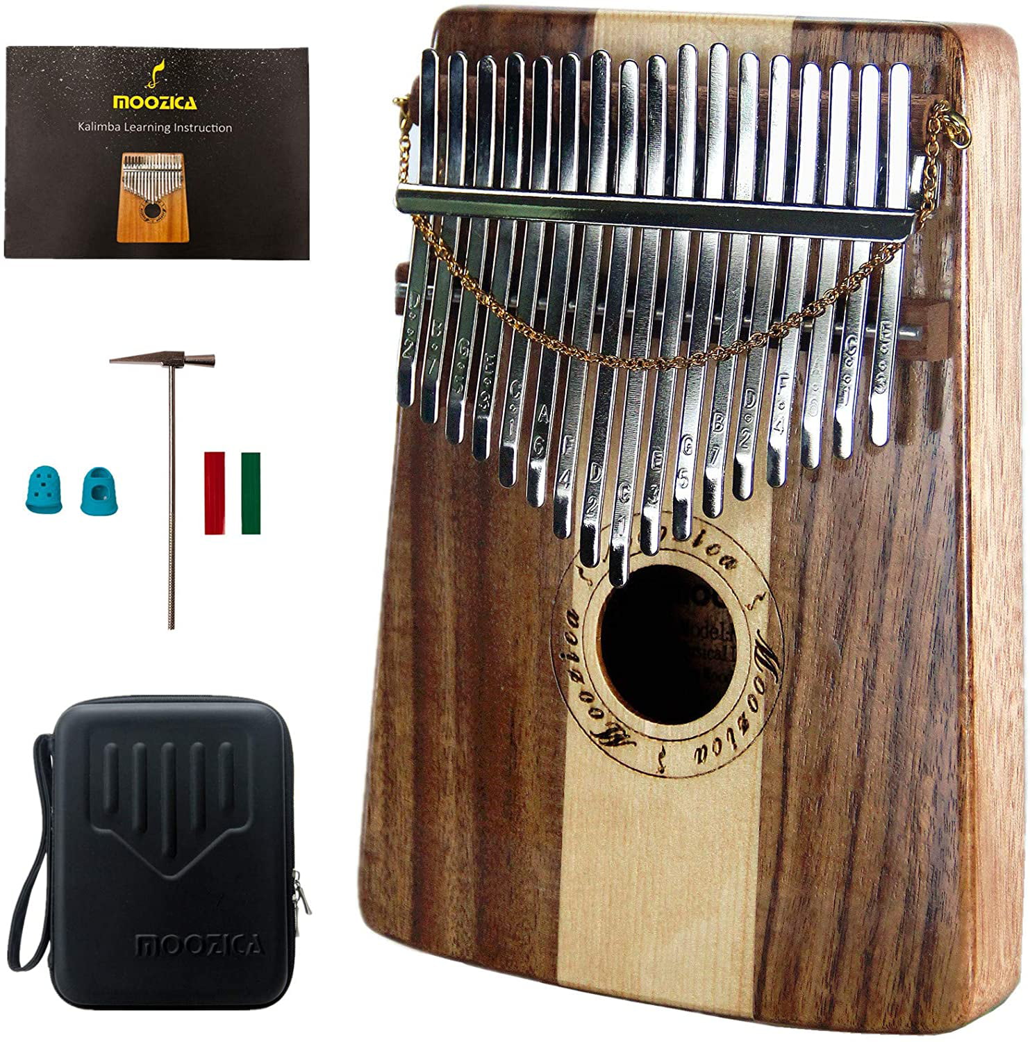 MOOZICA 17 Keys Kalimba Thumb Piano Solid Koa Wood Professional Kalimba Marimba with High-gloss Finishing Musical Instrument Gift 