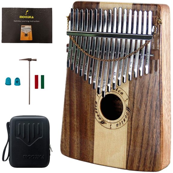 Moozica 17 Key Kalimba, Solid Koa Wood Thumb Piano Marimba Musical Gift With Protective Case and Learning Instruction
