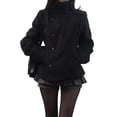 thumbnail image 4 of Peacoat Womens Coat Winter Coats Loose Casual Short Jacket Outwear Button down High Neck Short Pea Coats with Pockets Grey S by Duoif, 4 of 8