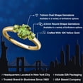 thumbnail image 2 of Gem Stone King 10K Yellow Gold Green Peridot Engagement Ring for Women | 1.31 Cttw | Oval 7X5MM | Gemstone August Birthstone | Size 9, 2 of 6