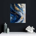 thumbnail image 5 of Nawypu Blue Gold Wall Art Poster Abstract Canvas Painting Navy And Decor Modern Artwork Print Home for Living Room Dining Bedroom, 5 of 5