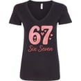 thumbnail image 3 of Inktastic 67th Birthday Celebration Hearts Women's V-Neck T-Shirt, 3 of 5