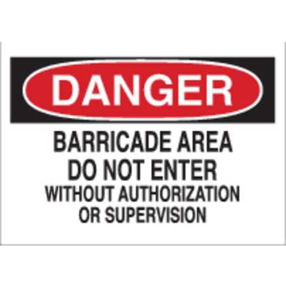 BRADY 70852 Danger Sign, 14 x 20In, R and BK/WHT, ENG