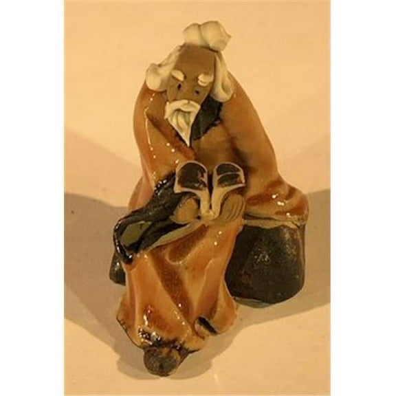 2 in. Miniature Ceramic Figurine - Man Reading Book
