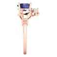 thumbnail image 3 of 1.06 ctw Claddagh Anniversary Ring for Women | Heart Cut Simulated Tanzanite | Hyperallergenic Solid 14K Rose Gold, 3 of 5