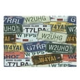 thumbnail image 1 of Vintage Cutting Board, Original Retro Style License Plates Personalized Creative Travel Vacation, Decorative Tempered Glass Cutting and Serving Board, Large Size, Green Blue Yellow, by Ambesonne, 1 of 1