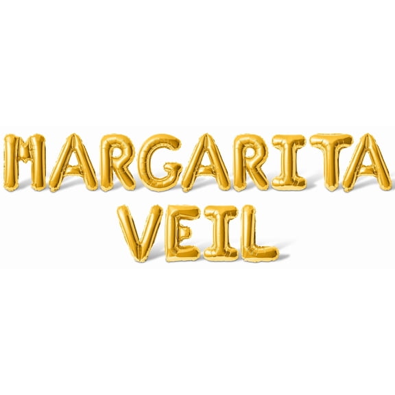 Letter Balloons - MARGARITA VEIL 16" Inch Alphabet Letters Foil Mylar Balloon Bachelorette Party Banner (Gold)
