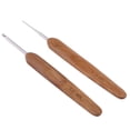 thumbnail image 4 of Bamboo Crochet Hook Set,10pcs Bamboo Handle Aluminum Crochet Hook Knitting Knit Needle Weave Yarn Set, 4 of 8
