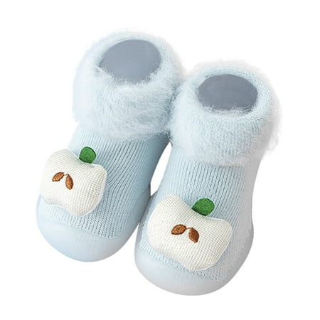 

TAIAOJING Baby Boy Girls Sock Shoes First Walkers Thickened Warm Cute Cartoon Antislip Prewalker Sneaker Non-Slip Shoe