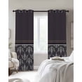 thumbnail image 2 of Boho Purple Flower Blackout Curtains for Bedroom - 84 Inch Long Light Blocking 2 Panels Set, Abstract Bohemia Pesley Floral Thermal Insulated Living Room Drapes Grommet Window Curtains 52"x84", 2 of 8