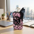 thumbnail image 7 of SEANATIVE Double Glasses Case with Zipper, Soft Eyeglass Cases Sunglasses Pouch Travel Eyeglasses Case Organizer Portable Reading Glasses Pouch Bag for Women, Cherry Blossom Pattern Pink Black, 7 of 7