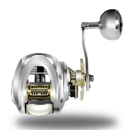 Symkmb All Metal Body Drop Casting Reel Large Deep Seas Fishing Reel Salt Water Waterproof Right Hand Metal