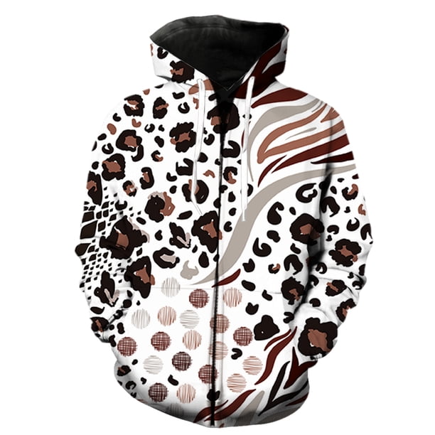 Sudadera con capucha y cremallera para hombre, diseño de leopardo y animales de pastizales, unisex, gran oferta de moda de primavera 2024, con estampado 3D, para adolescentes, estilo Harajuku y hip ho