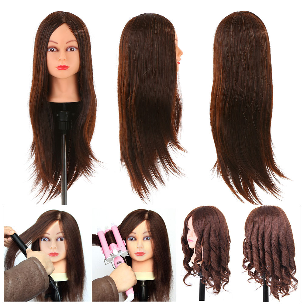Tomshine 30% Human Hair  Mannequin Head for Braiding Hair Styling Practice 24'' Manikin Head with Clamp Holder - image 2 of 7