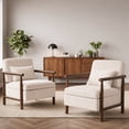thumbnail image 3 of Accent Chair with Hidden Storage, LEGAHOME Antique White Modern Arm Chair for Living Room, Comfy Corduroy Reading Armchair for Bedroom, with Solid Wood Leg for 250lbs Weight Capacity, 3 of 9