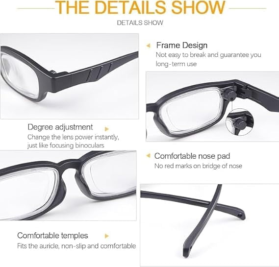 Zoometra-Adjustable Eye Glasses for Women Men, Auto Focus Glasses Self Adjusting, Anti Blue Light Multi Point Eyeglasses