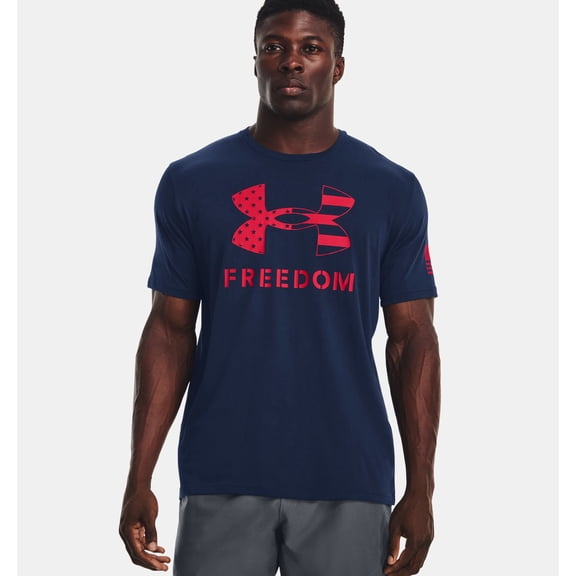 Under Armour Men's New Freedom Logo T-Shirt, (410) Academy / / Red, Medium