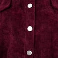 thumbnail image 6 of Scyoekwg Fall Coats for Women Ladies Fashion Solid Color Corduroy Jacket Drop Shoulder Long Sleeve Short Coat Fall Clothes Wine M, 6 of 7