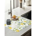 thumbnail image 3 of Summer Lemon Dish Drying Mat for Kitchen Counter, Yellow Botanical Spring Floral Country Baby Bottle Microfiber Drying Pad, Absorbent Coffee Cup Dishes Drainer Mats 18"x24", 2 Pcs, 3 of 6