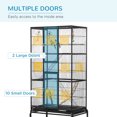 thumbnail image 4 of PawHut 71" Bird Cage with Wheels, Perches, Ramp, Storage Shelf, Toys, Black, 4 of 9