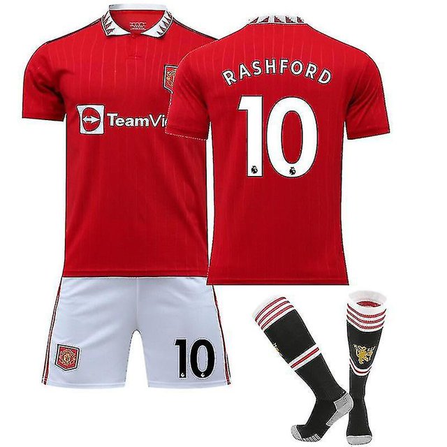2022-2023 New Manchester United Football Jersey Kits Adult Soccer Jersey Training T-shirt Shorts Suit-RASHFORD 10-20(110-120CM) BmatwkZeng Bmatwk Jersey